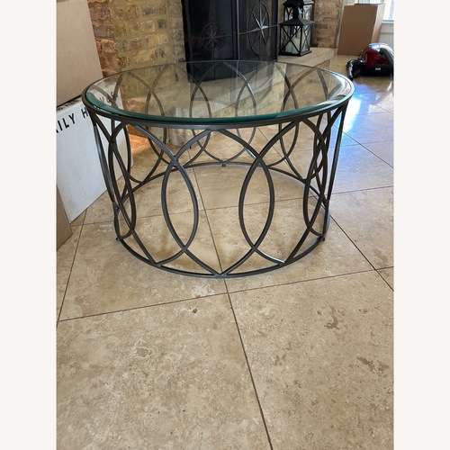 Used Pier 1 Imports Metal/Glass Coffee Table for sale on AptDeco