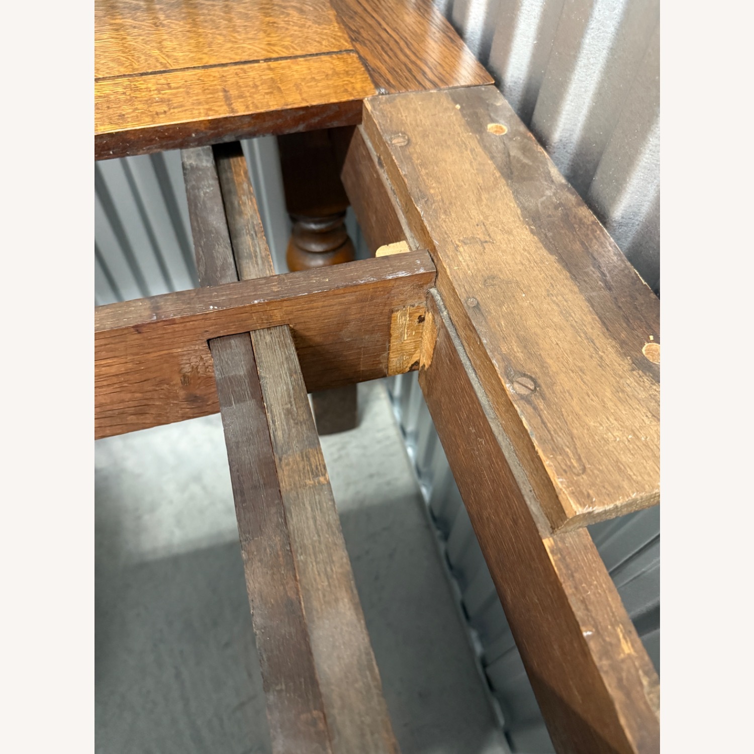 Antique Handmade Amish Wood Table - image-6