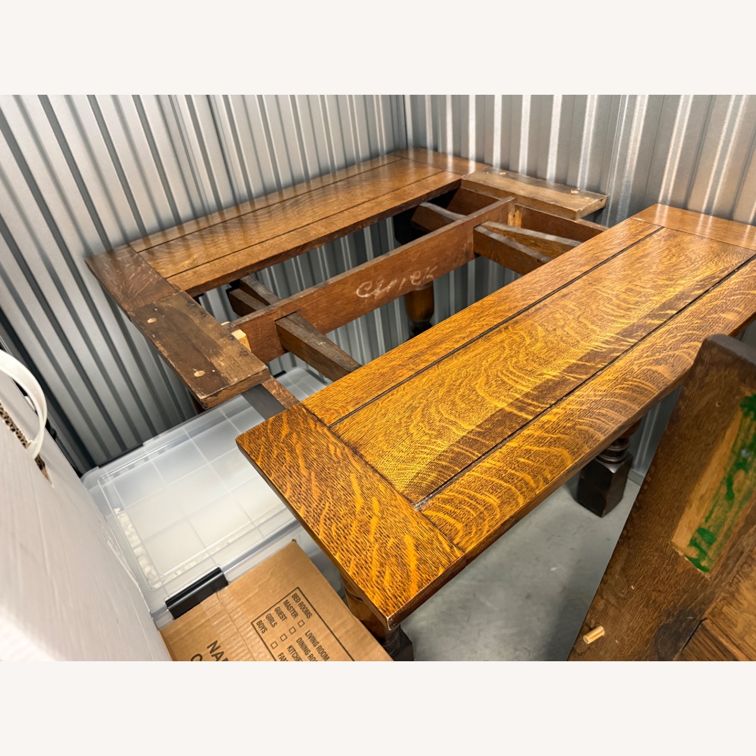 Antique Handmade Amish Wood Table - image-4