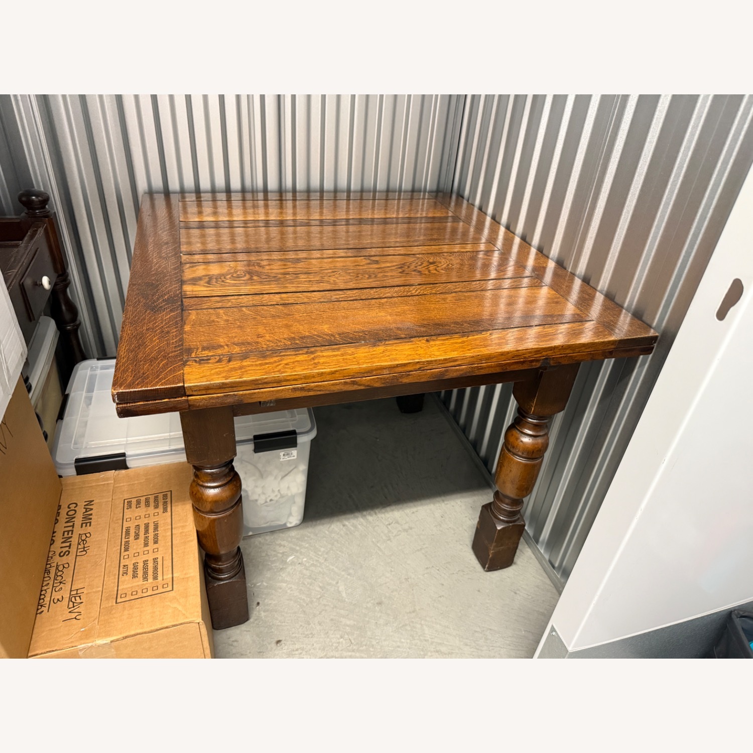 Antique Handmade Amish Wood Table - image-1