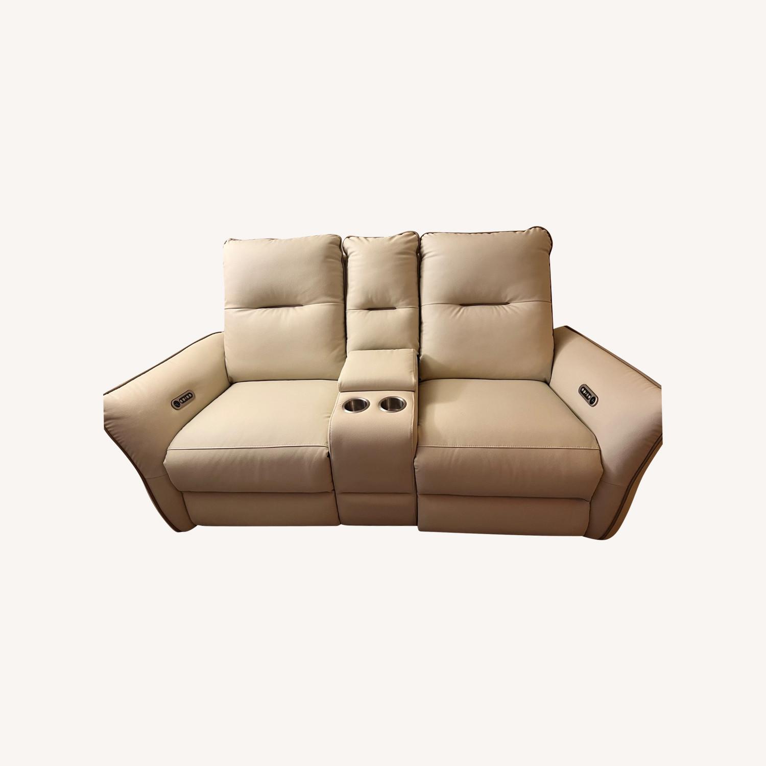 Reclining Leather Sofa - image-0