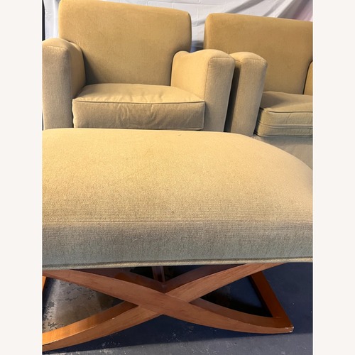 Used Holly Hunt/Christian Liaigre 2 Armchairs + Ottoman for sale on AptDeco