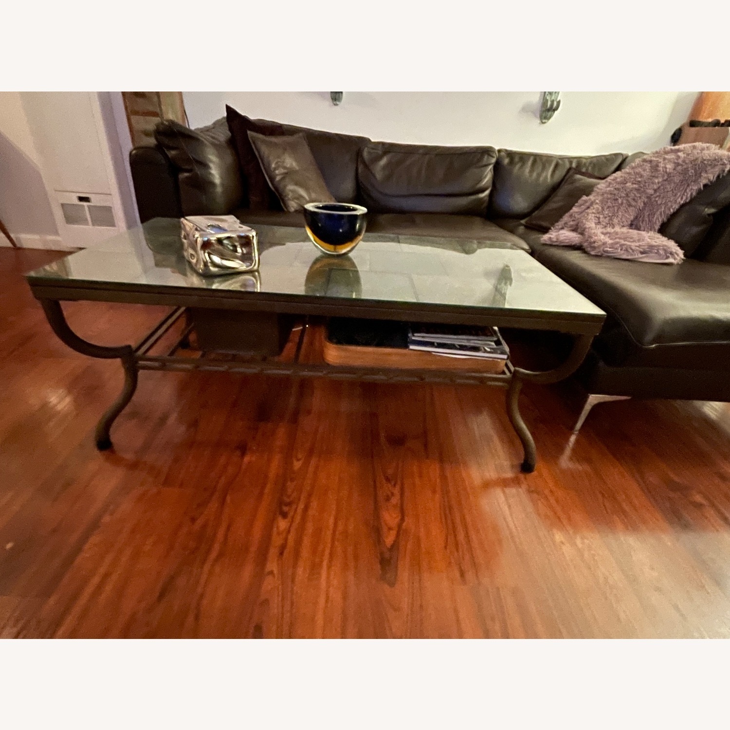 Slate Tile & Wrought Iron Coffee Table - image-4
