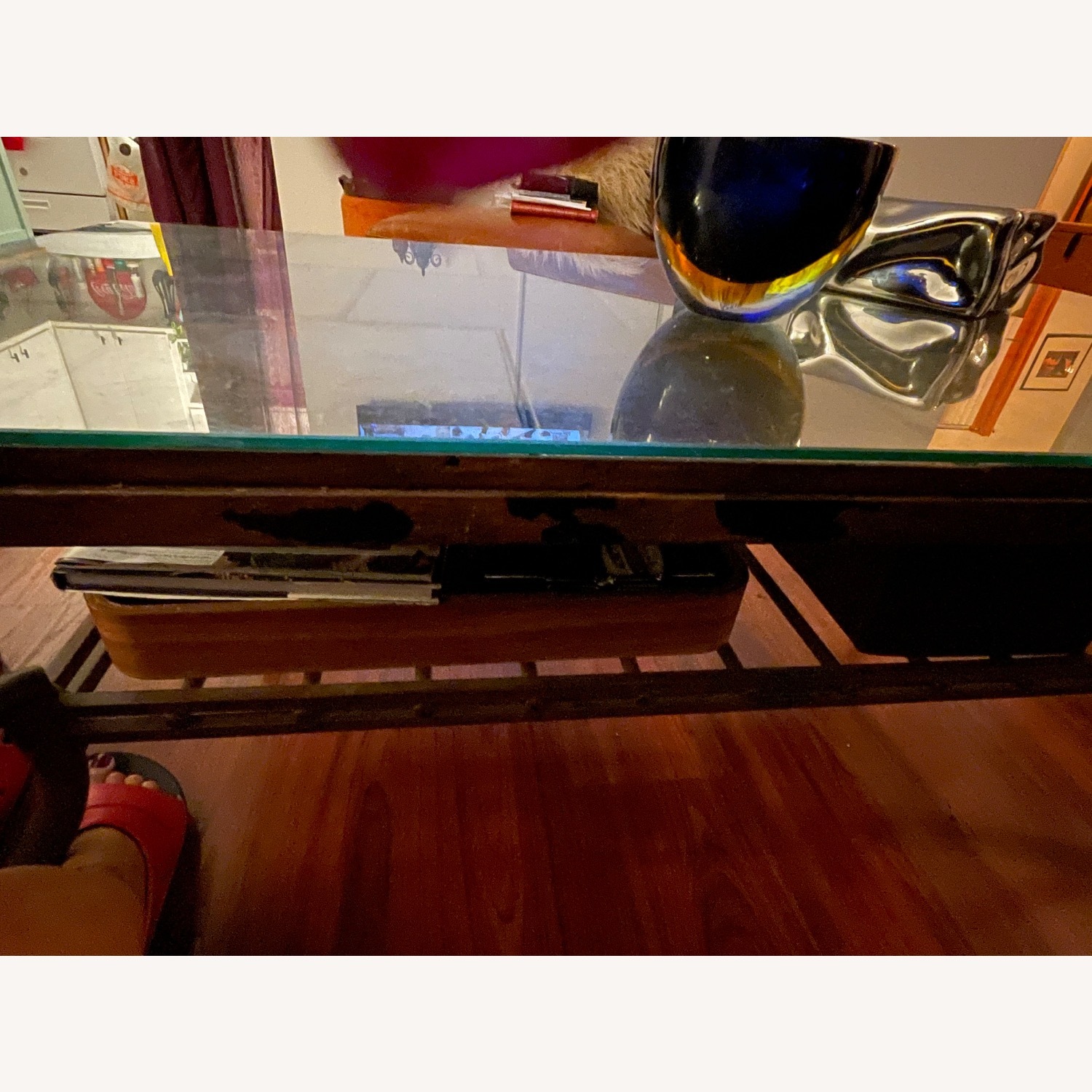 Slate Tile & Wrought Iron Coffee Table - image-3