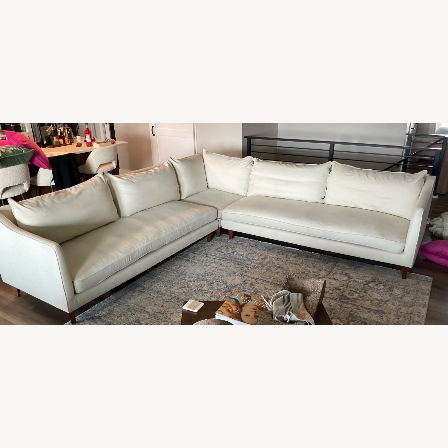 Interior Define Caitlin Cream Sectional Sofa - image-5