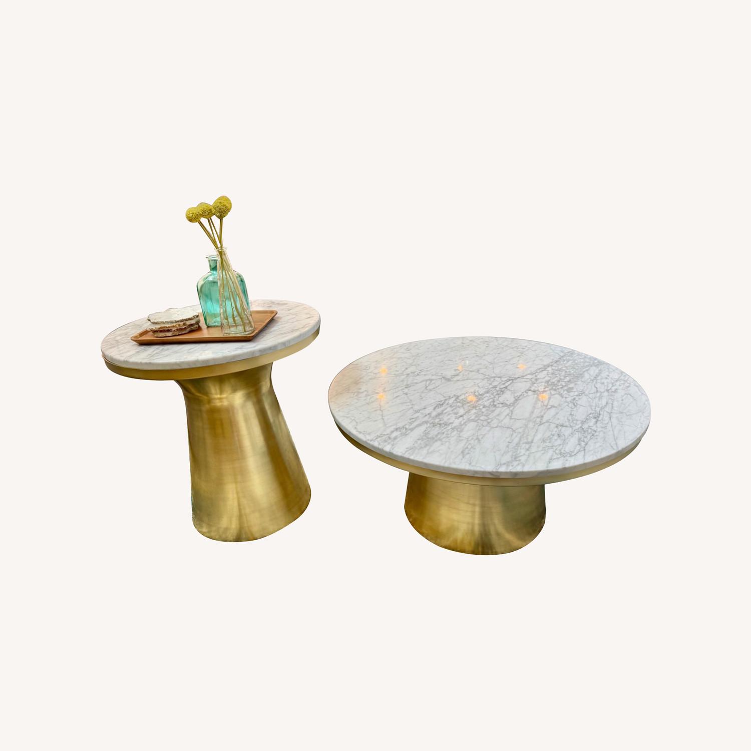 Gold & Marble West Elm Coffee Table - image-0