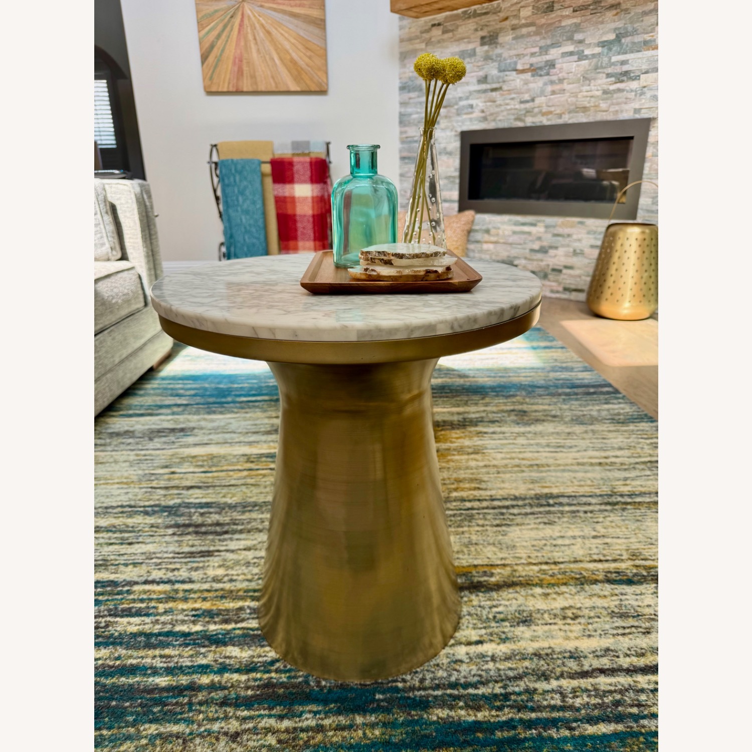Gold & Marble West Elm Coffee Table - image-3