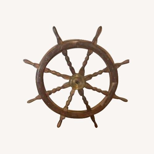 Used Vintage Wooden Ship Steering Wheel for sale on AptDeco