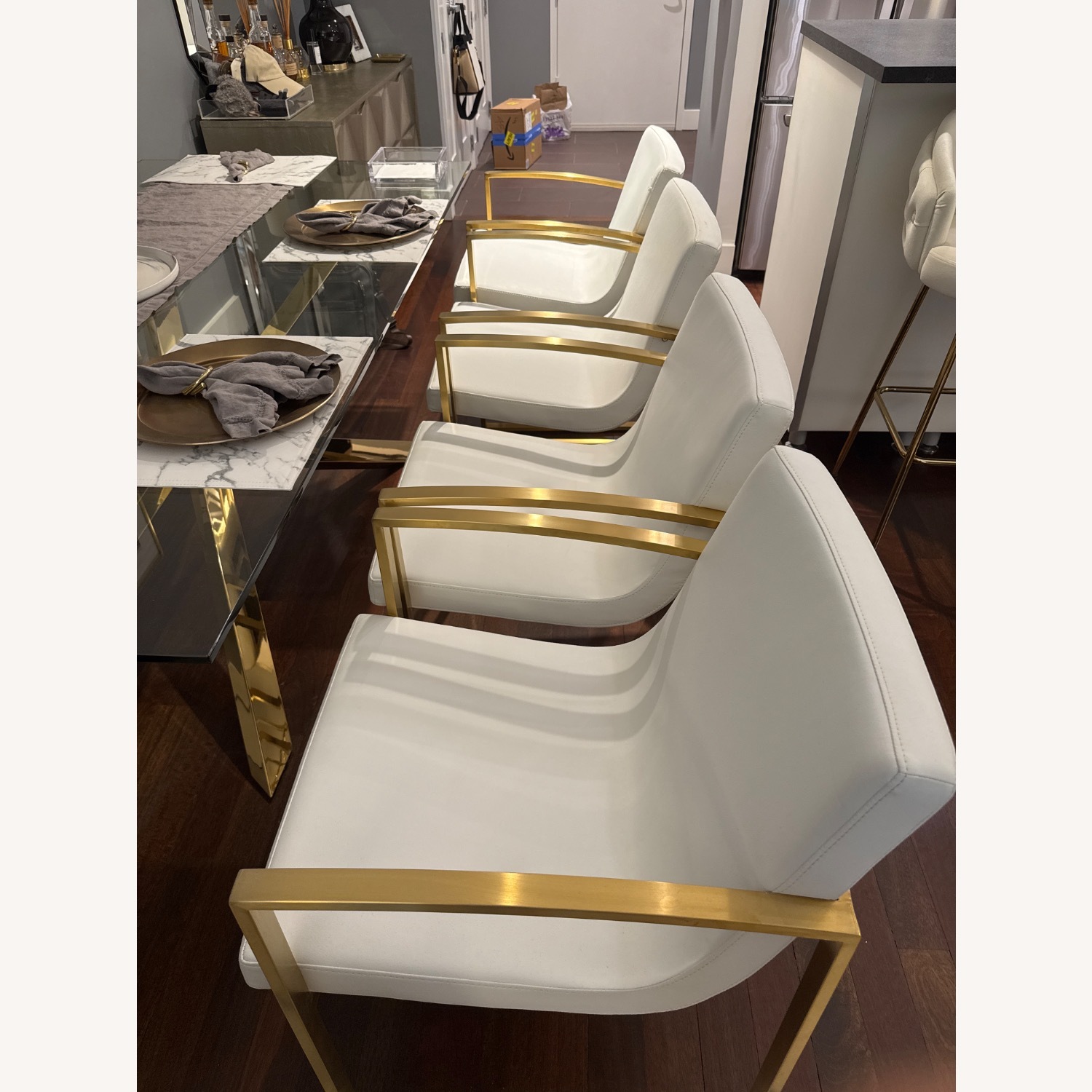 Nuevo Clara Dining Chair W Gold Hardware - image-2
