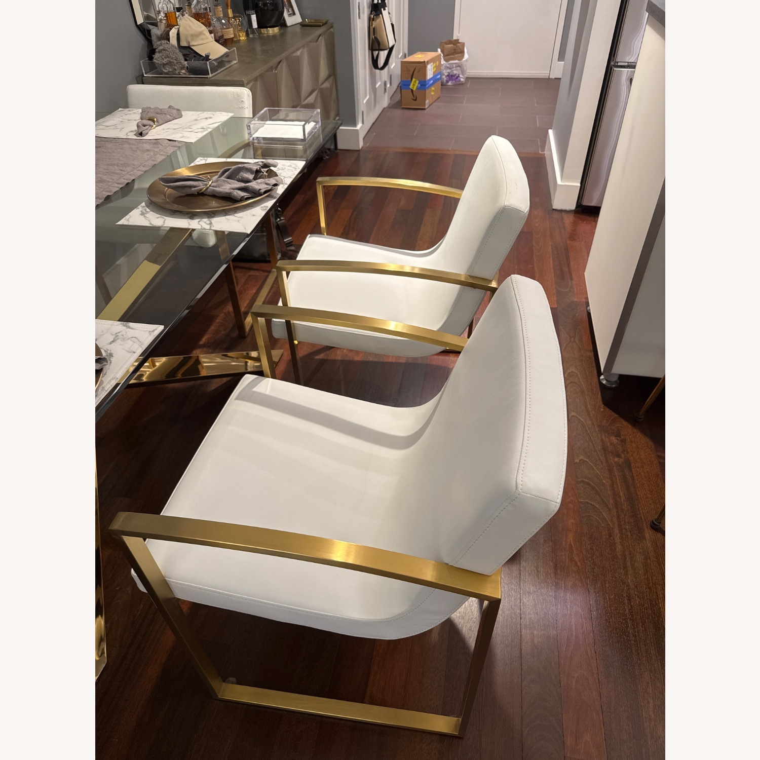 Nuevo Clara Dining Chair W Gold Hardware - image-1