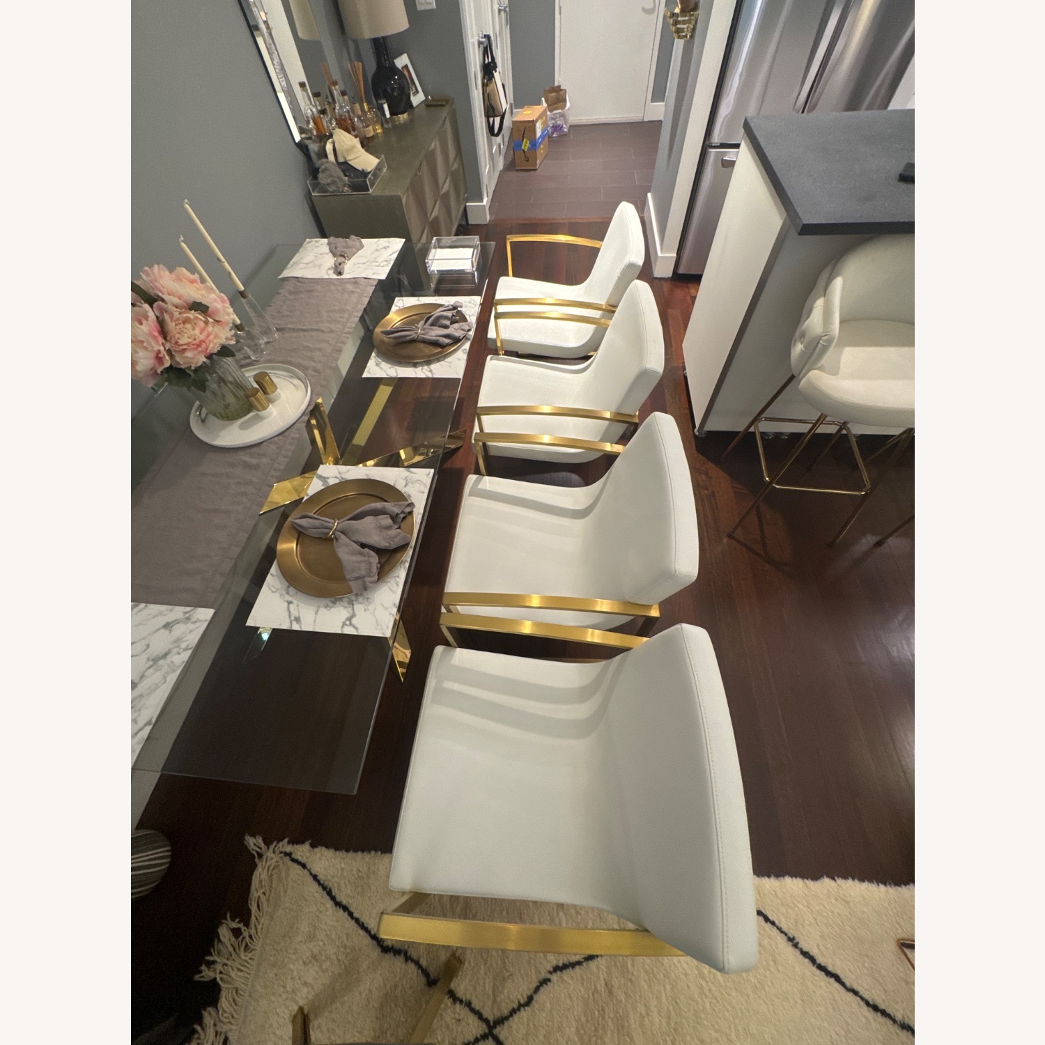 Nuevo Clara Dining Chair W Gold Hardware - image-3