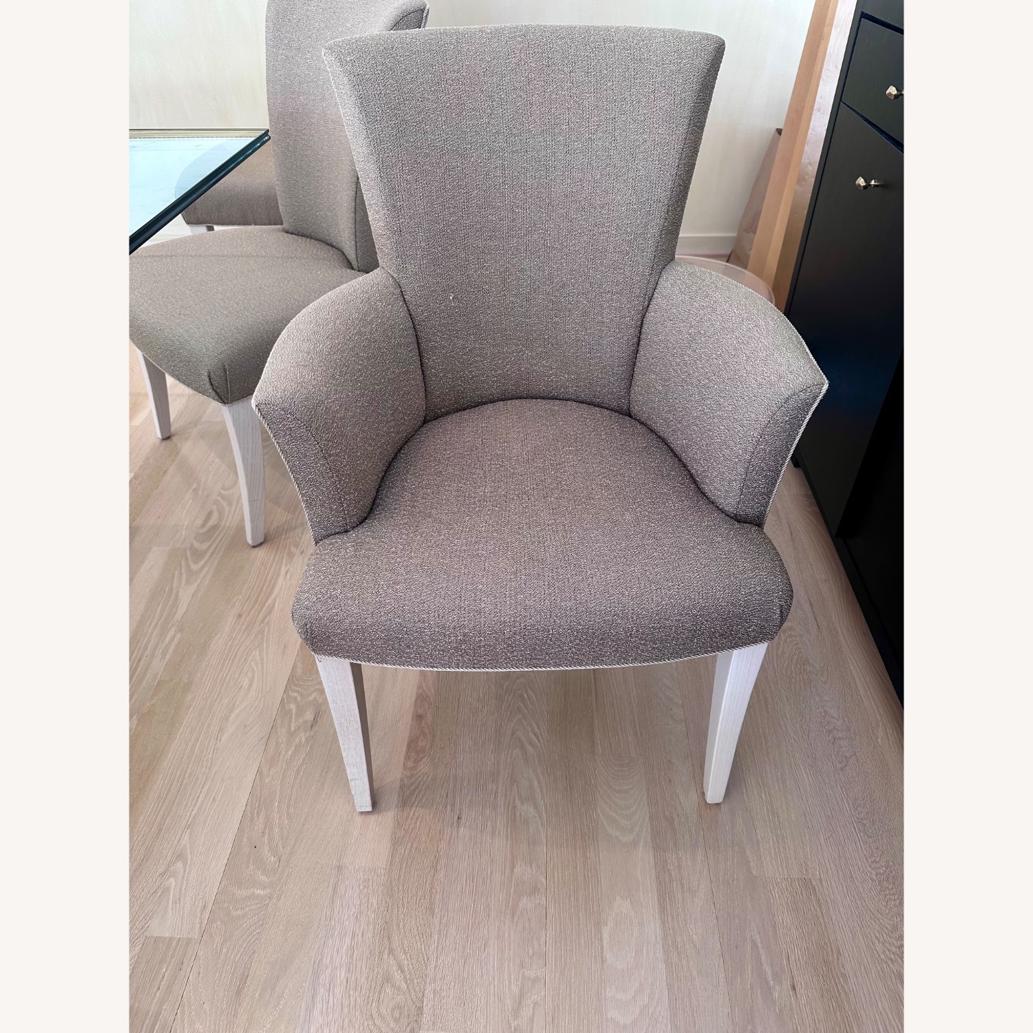 Glass Dining Table w Stone Pedestals & 8 Chairs - image-10