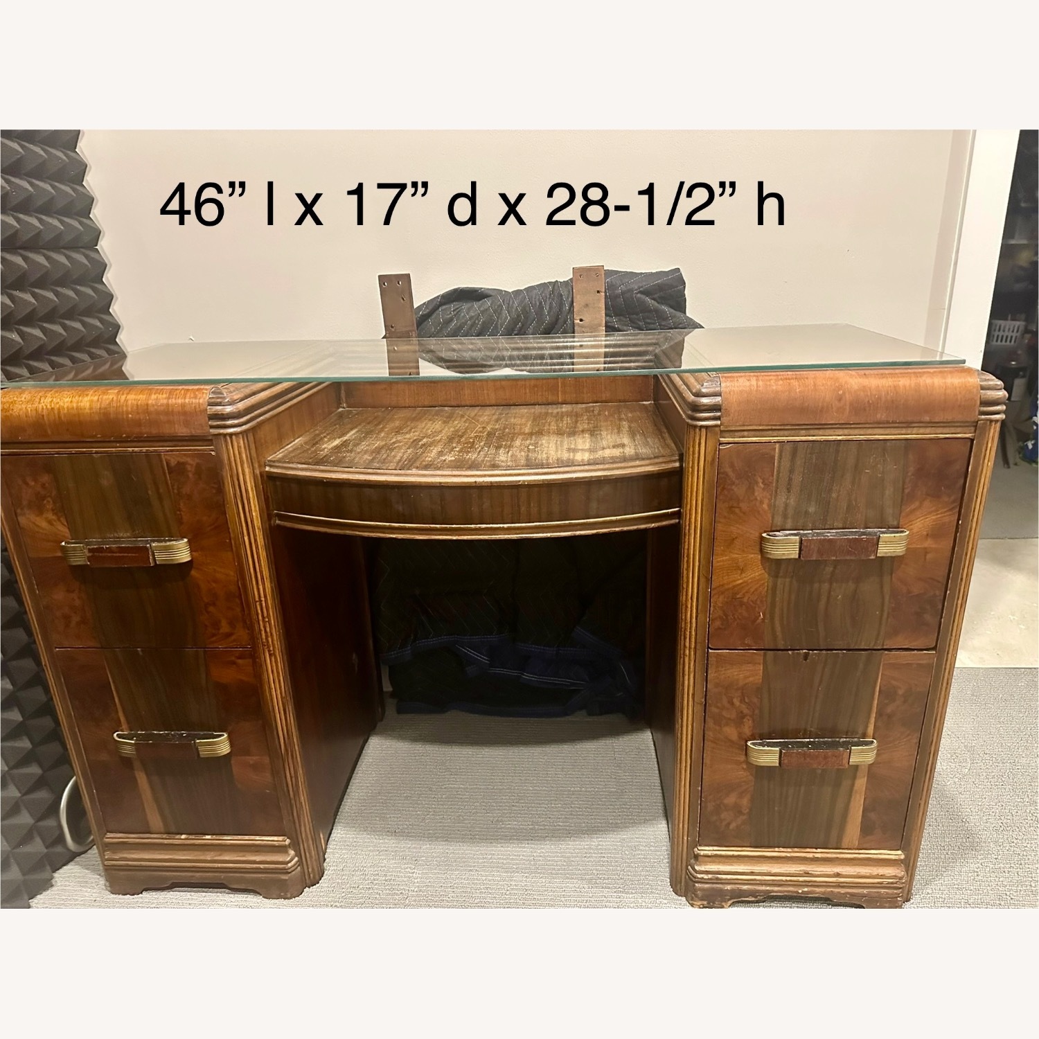 Art Deco Vanity Makeup Dressing Table - image-1