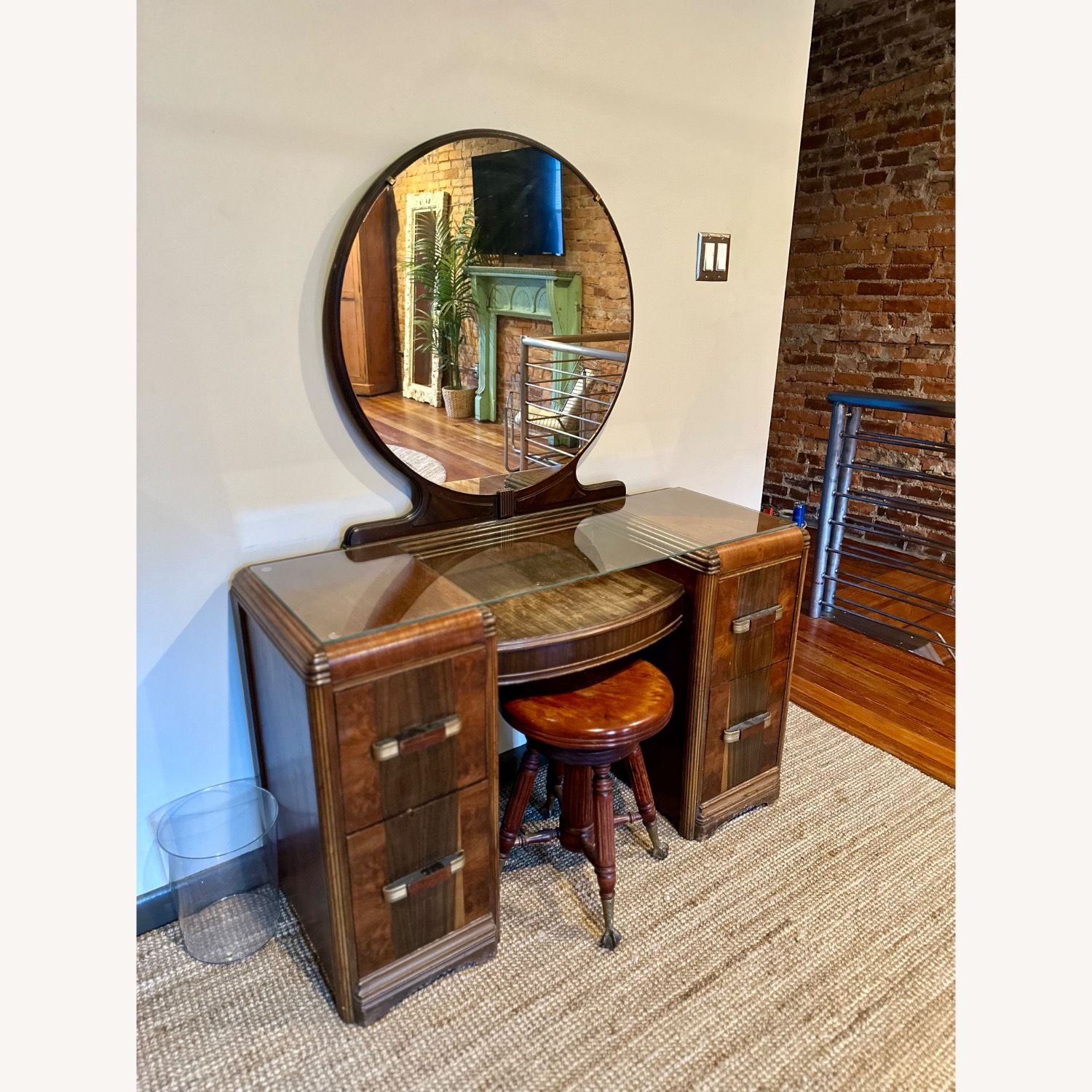 Art Deco Vanity Makeup Dressing Table - image-0