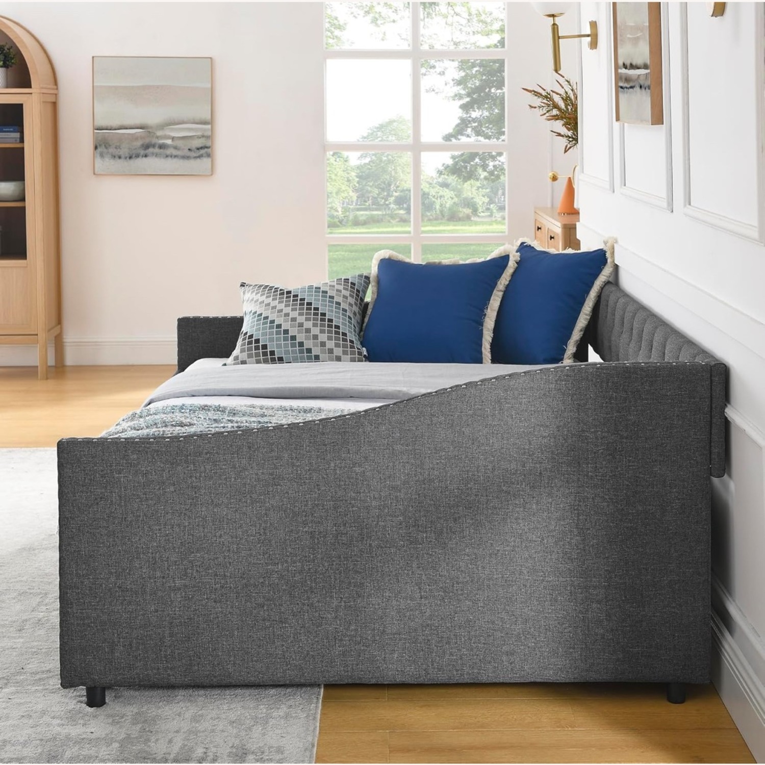 Amazon Dark Grey Full Daybed Frame with Storage - image-3
