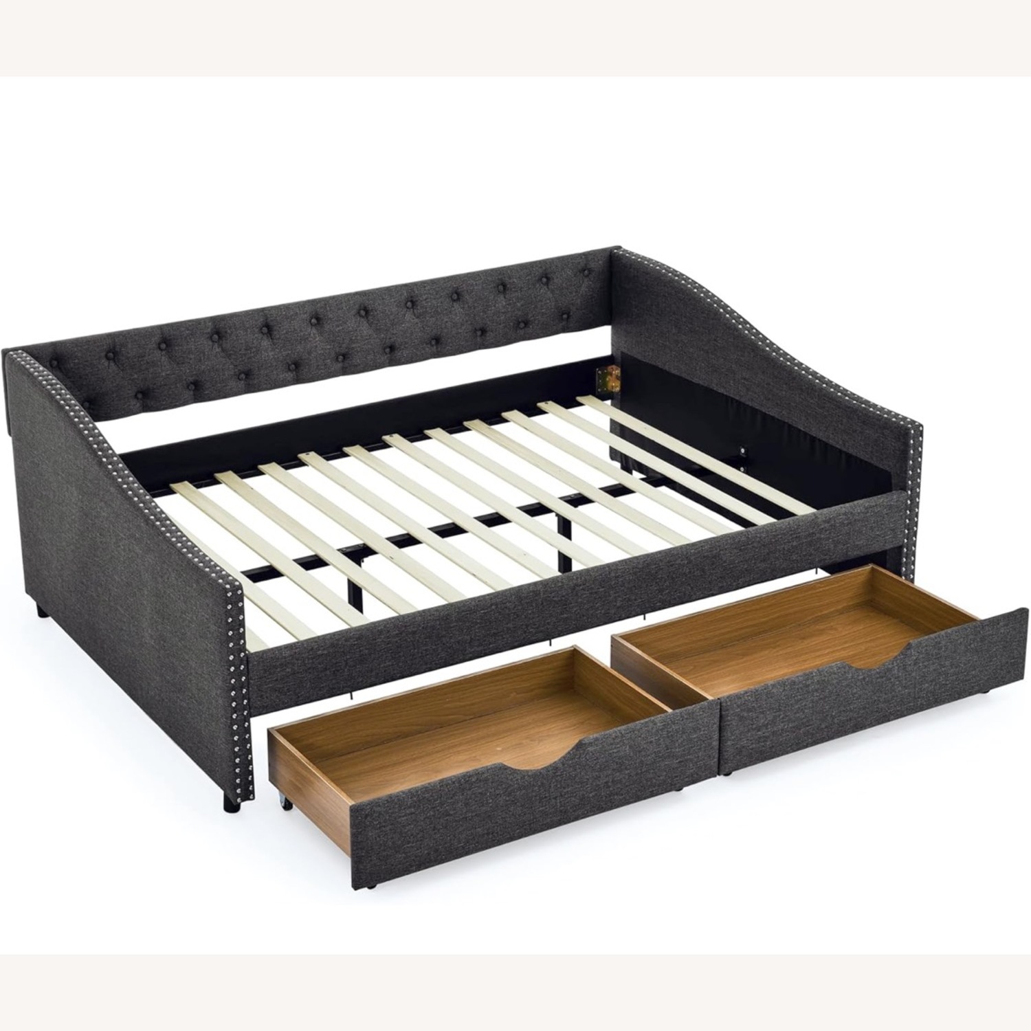 Amazon Dark Grey Full Daybed Frame with Storage - image-2