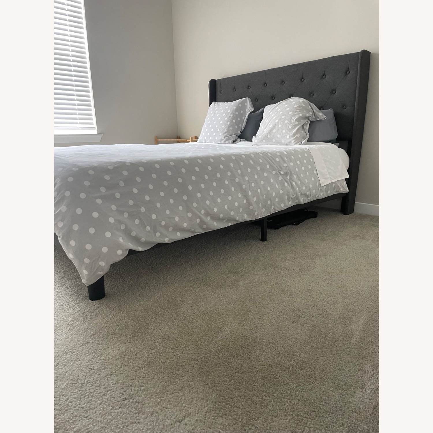 Wayfair Bertillo Upholstered Metal Wingback Bed - image-3