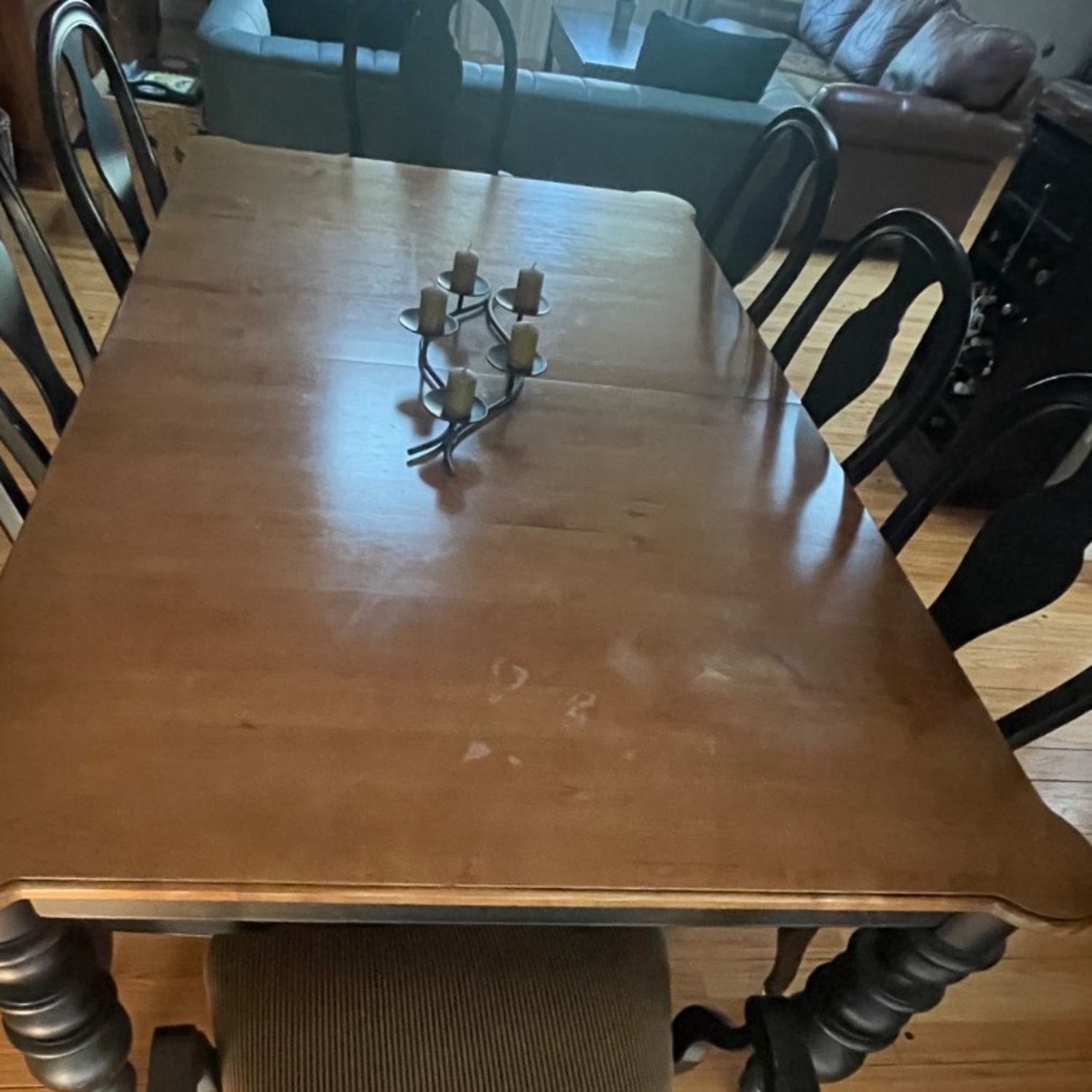 Ethan Allen Wood Table + 10 Chairs - image-3