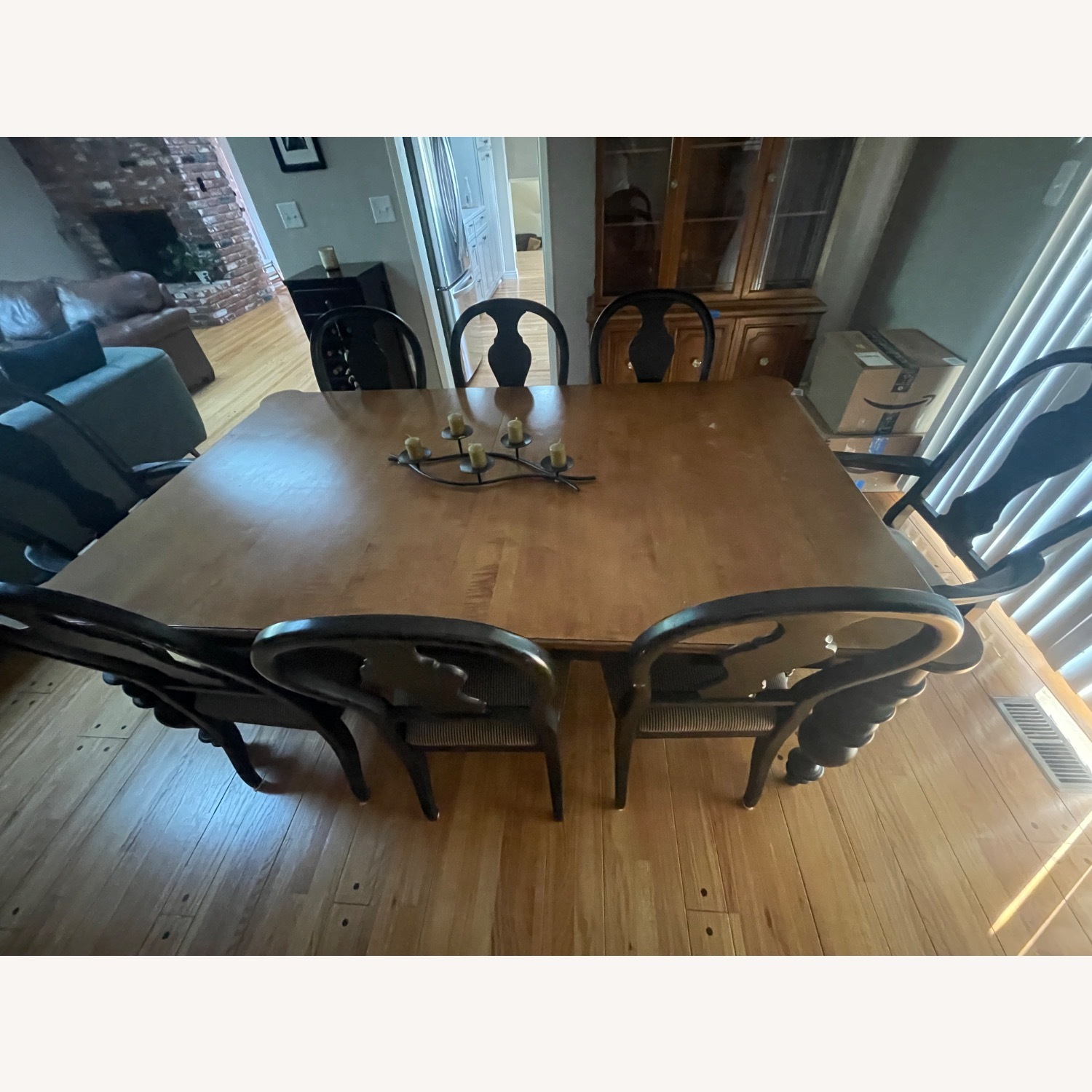 Ethan Allen Wood Table + 10 Chairs - image-1