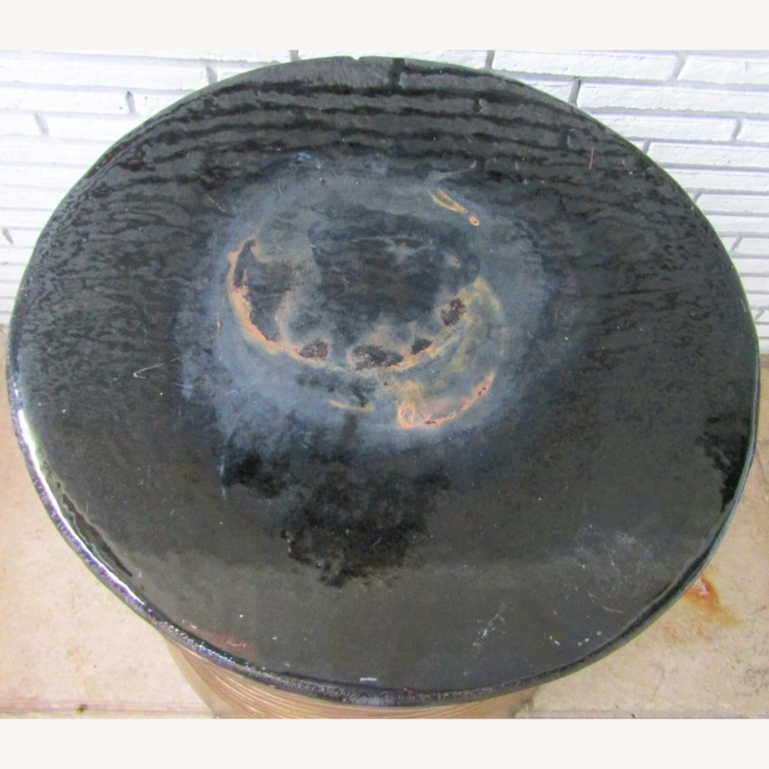 Vintage Asian Bronze Rain Drum Side Table - image-3