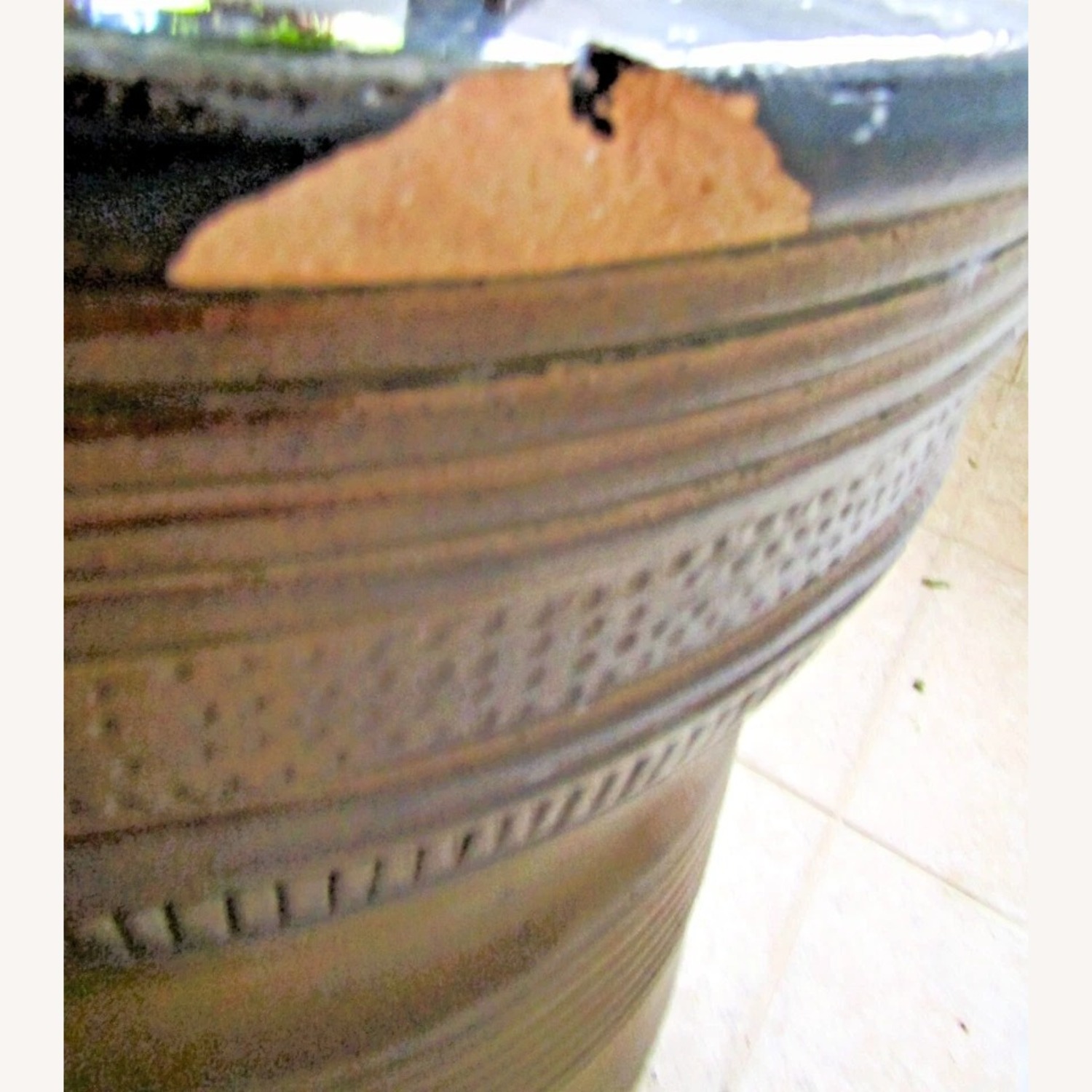 Vintage Asian Bronze Rain Drum Side Table - image-9