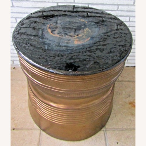Used Vintage Asian Bronze Rain Drum Side Table for sale on AptDeco