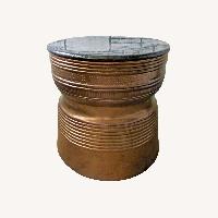 Vintage Asian Bronze Rain Drum Side Table