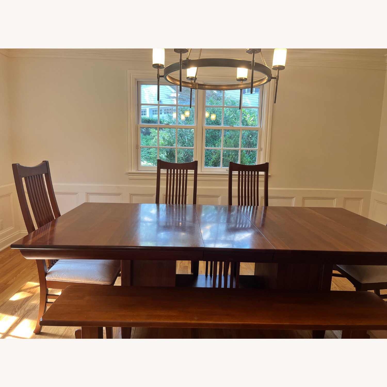 Dining Table with 6 Chairs and 2 Leaves - image-2