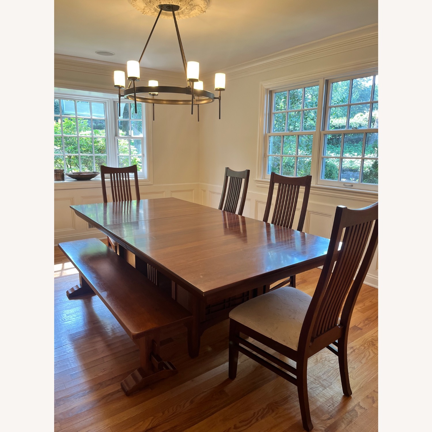 Dining Table with 6 Chairs and 2 Leaves - image-1