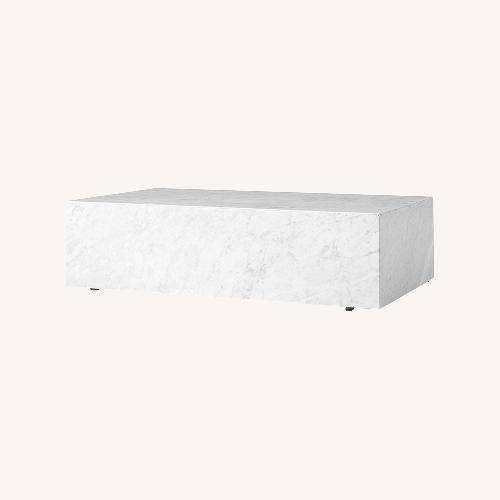 Used Audi Copenhagen Plinth Low Marble Table – Carrara for sale on AptDeco