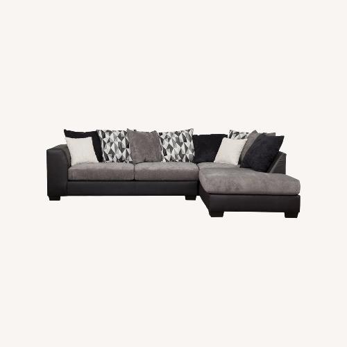 Used Grey and Black Sectional  for sale on AptDeco