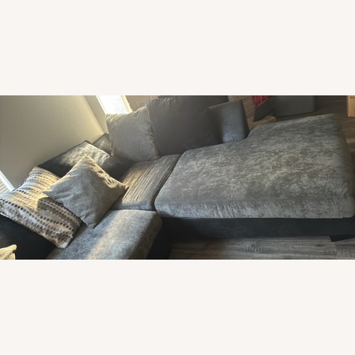 Used Grey and Black Sectional  for sale on AptDeco