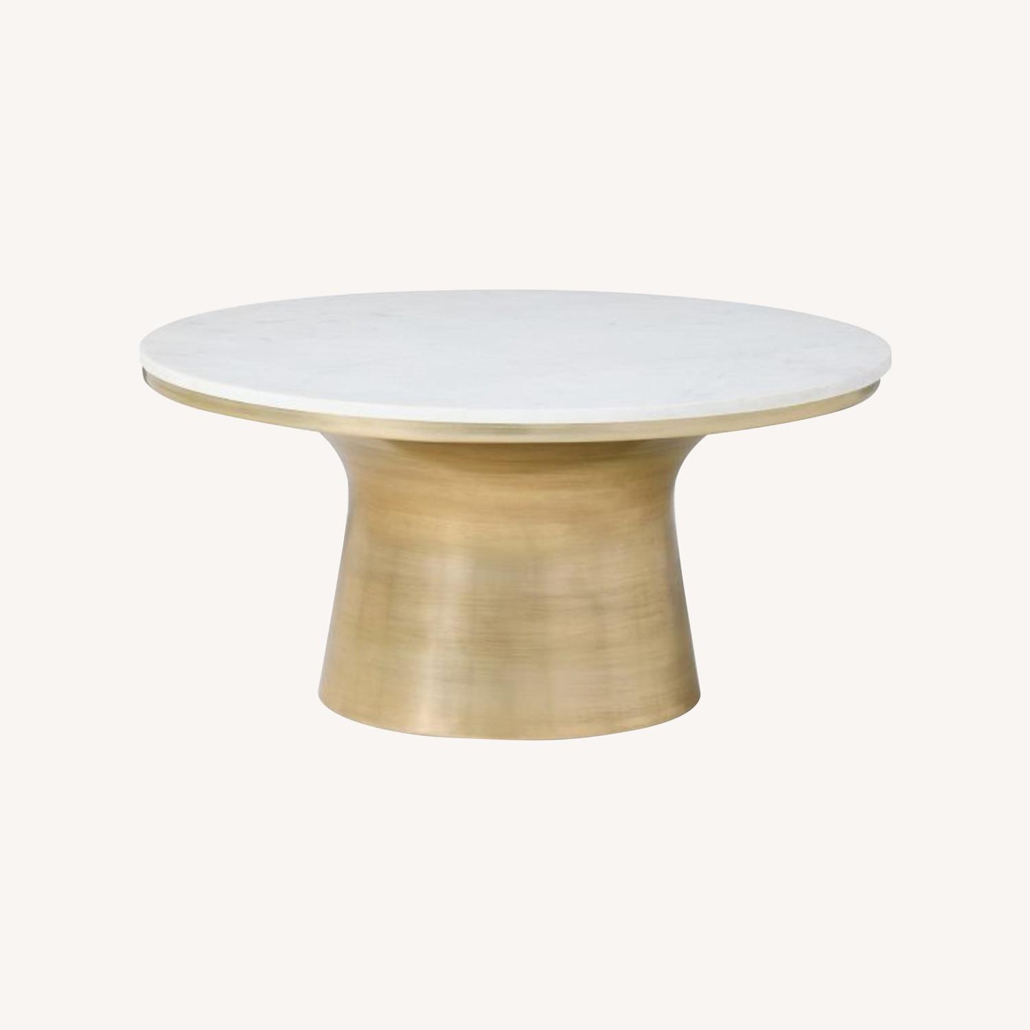 West Elm Gold & Marble Coffee Table - image-0