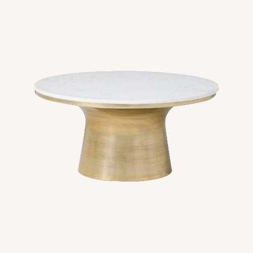 Used West Elm Gold & Marble Coffee Table for sale on AptDeco