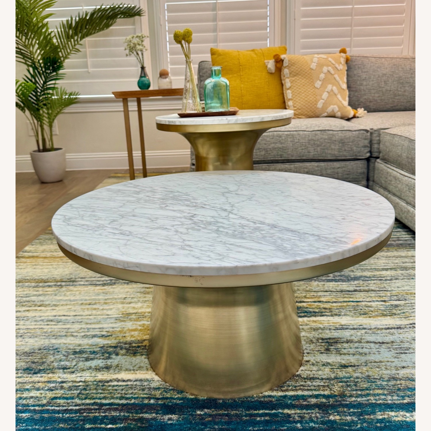 West Elm Gold & Marble Coffee Table - image-3