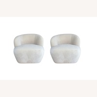 2 RH Emilia Swivel Chairs, Sand Performance Velvet