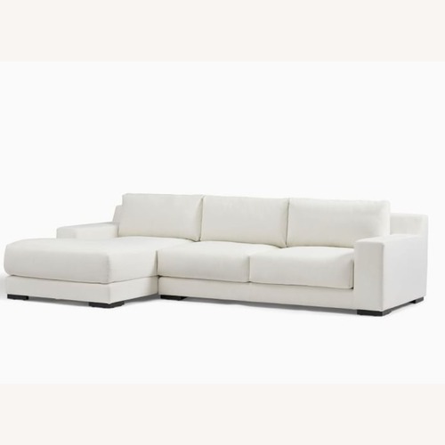 Used West Elm 2-Piece White Chaise Sectional  for sale on AptDeco