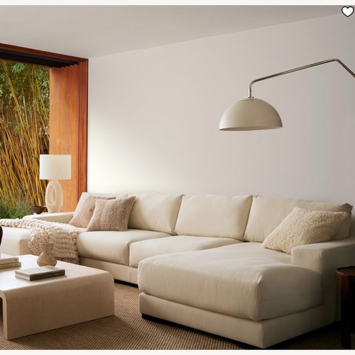Used West Elm 2-Piece White Chaise Sectional  for sale on AptDeco