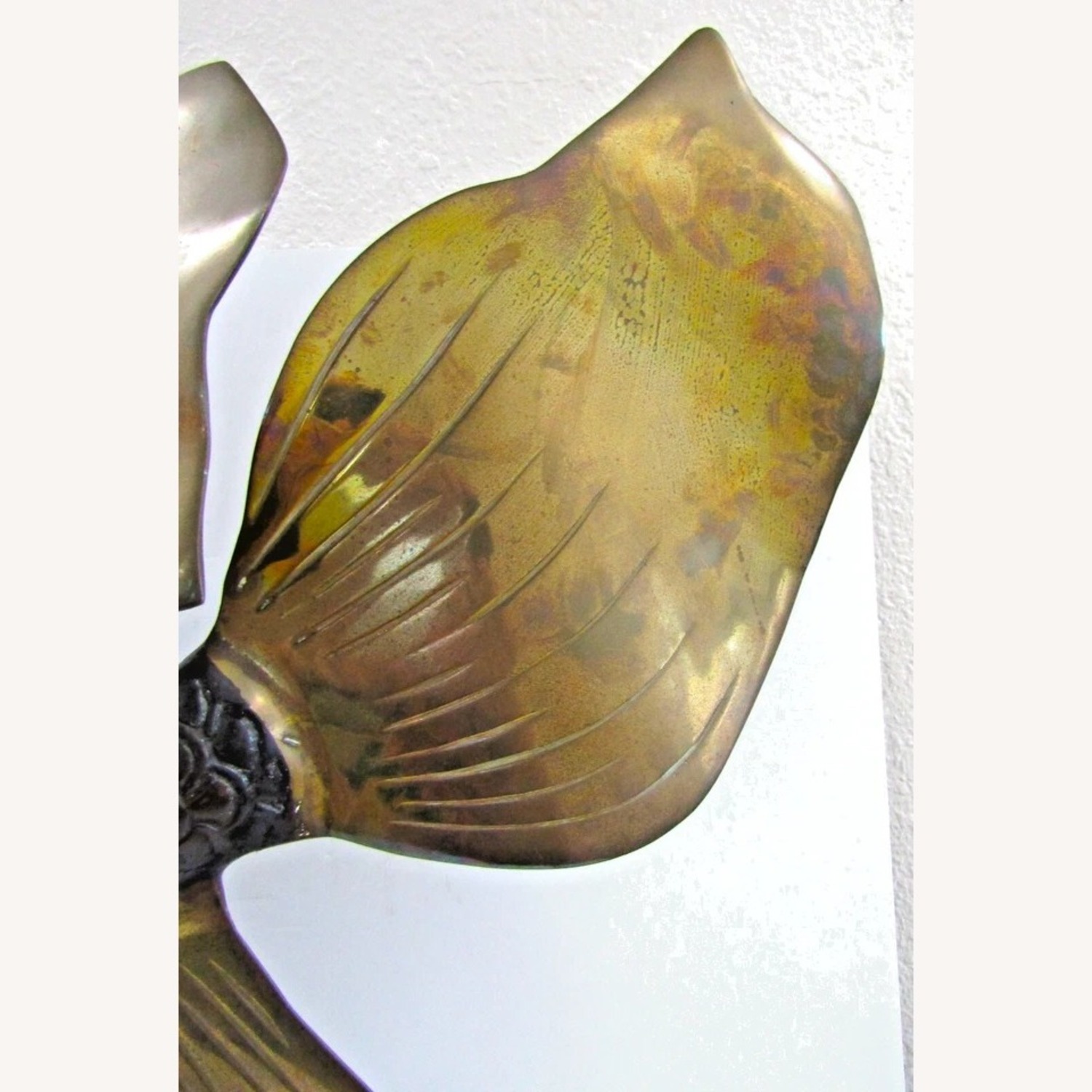 Large Bronze Brass Fighting Fish Sculpture - image-5