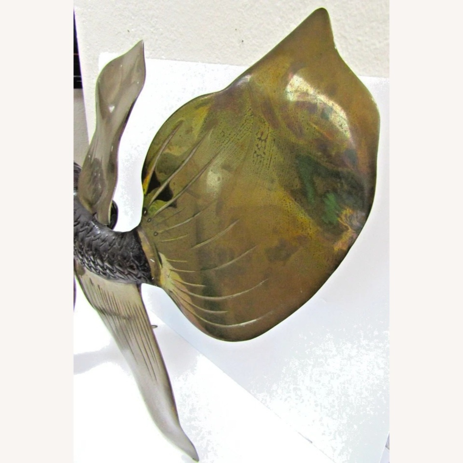 Large Bronze Brass Fighting Fish Sculpture - image-7