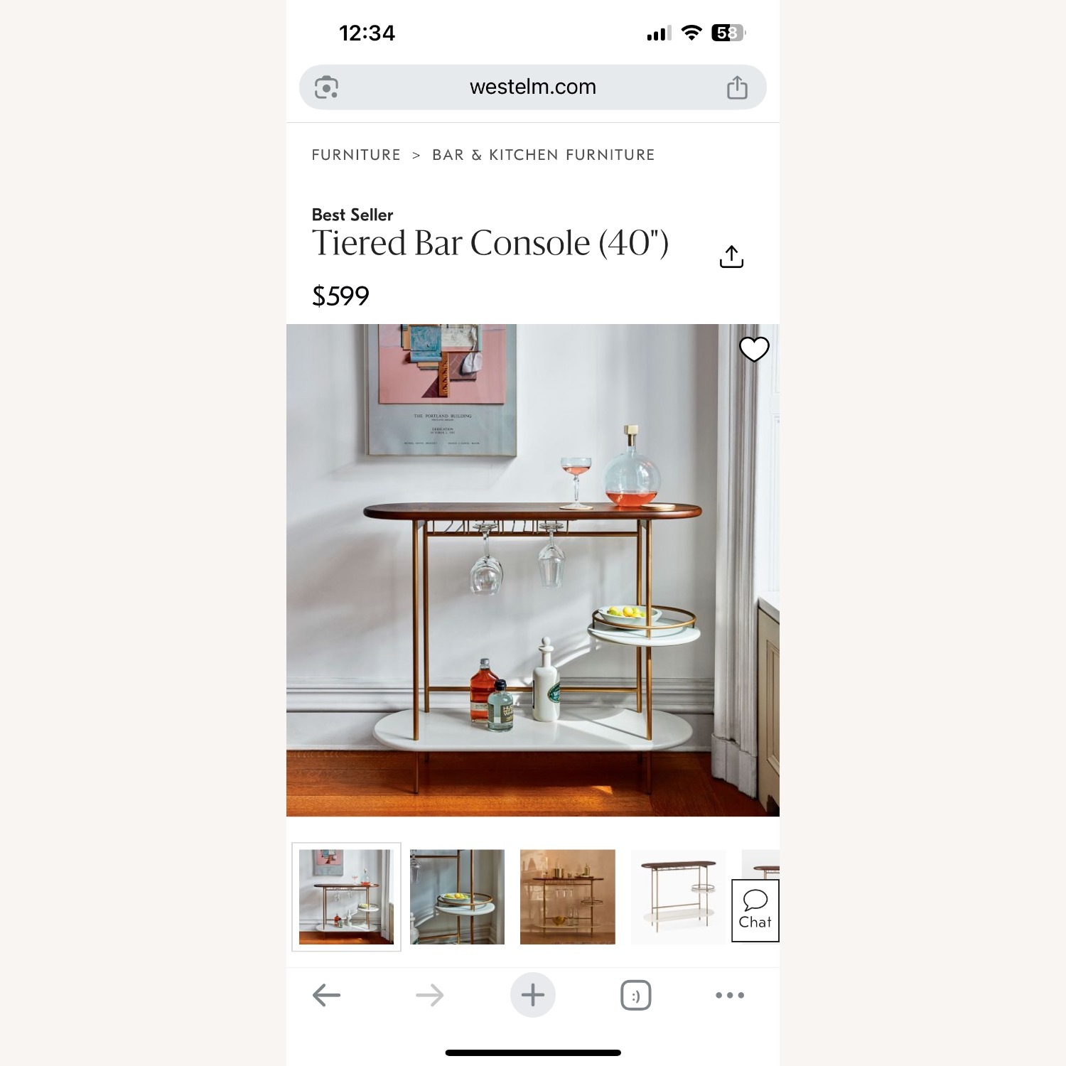 West Elm Tiered Bar Console (40") - image-4