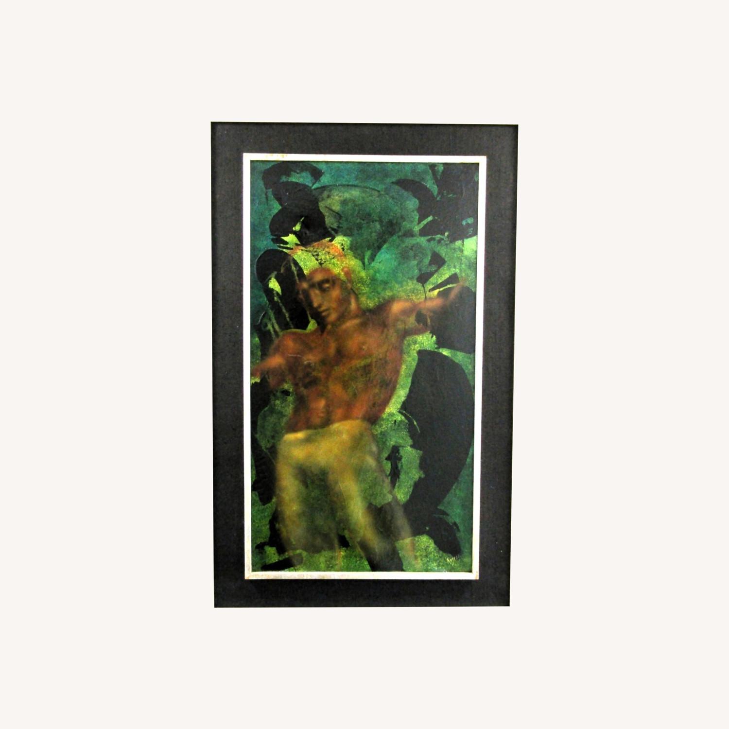 Lester Russon Oil Painting Titled Meditation 1966 - image-0