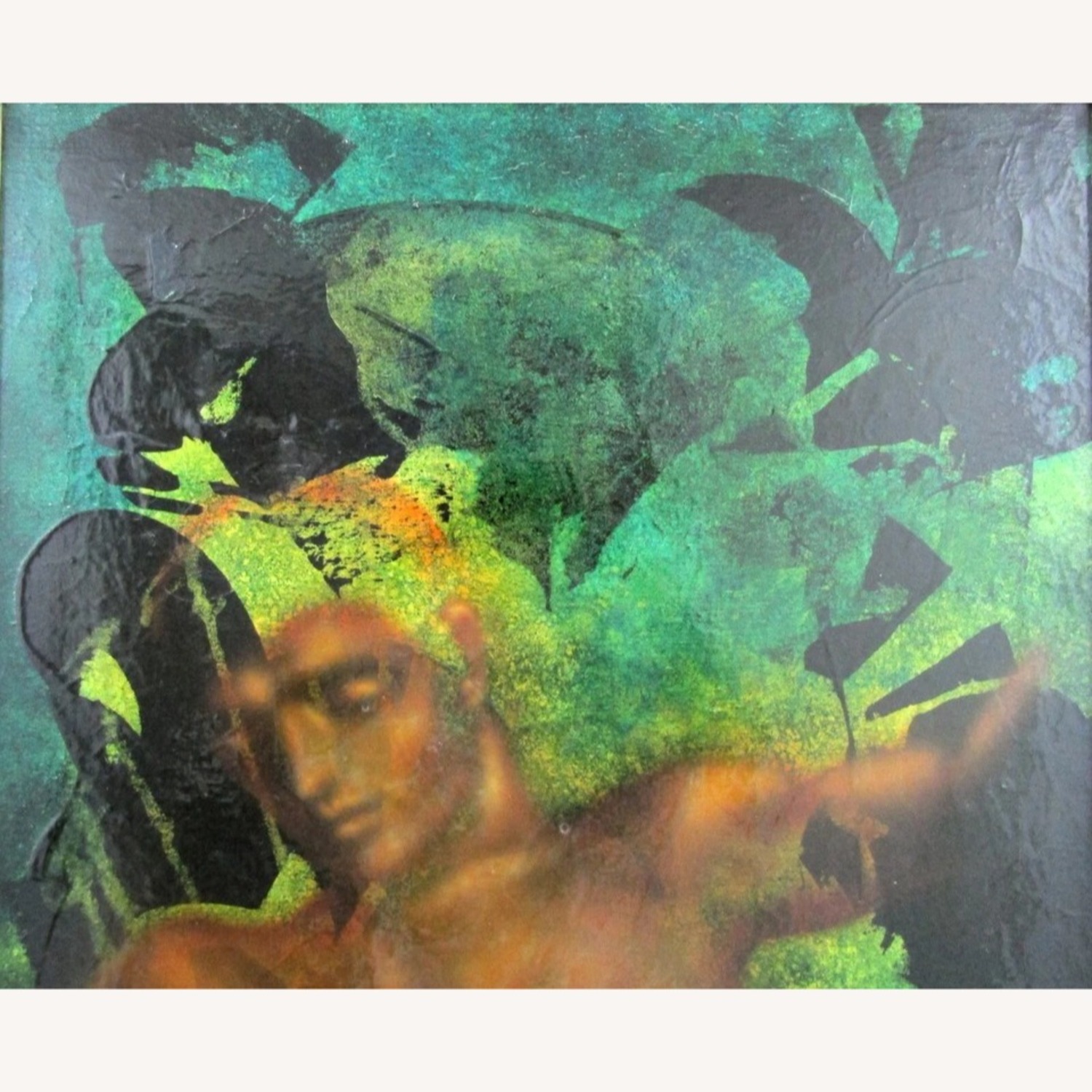 Lester Russon Oil Painting Titled Meditation 1966 - image-4