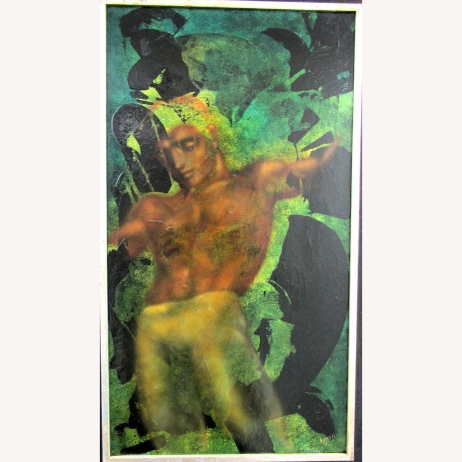 Lester Russon Oil Painting Titled Meditation 1966 - image-3