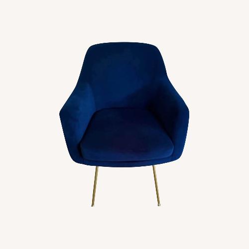 Used Pottery Barn Mid Century Cobalt Blue Side Chair for sale on AptDeco