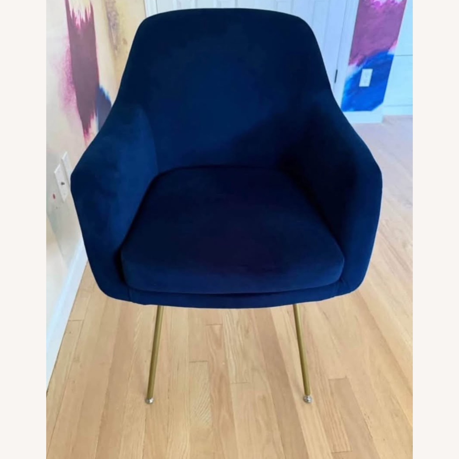 Pottery Barn Mid Century Cobalt Blue Side Chair - image-1