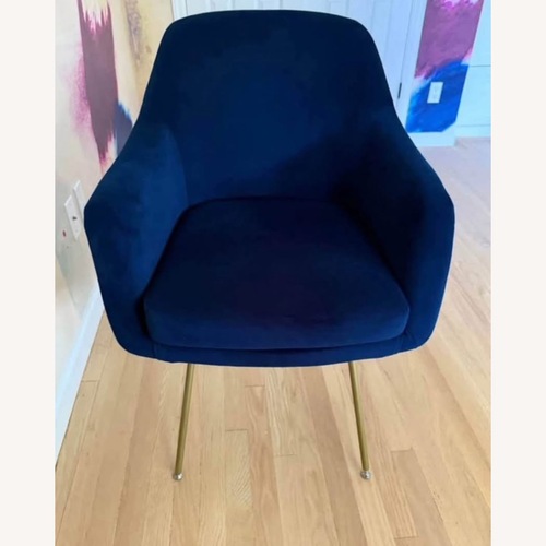 Used Pottery Barn Mid Century Cobalt Blue Side Chair for sale on AptDeco