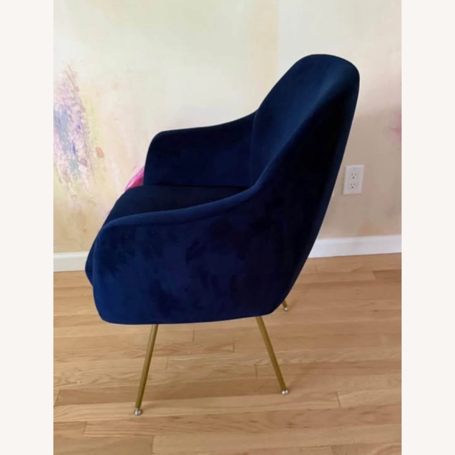 Pottery Barn Mid Century Cobalt Blue Side Chair - image-3
