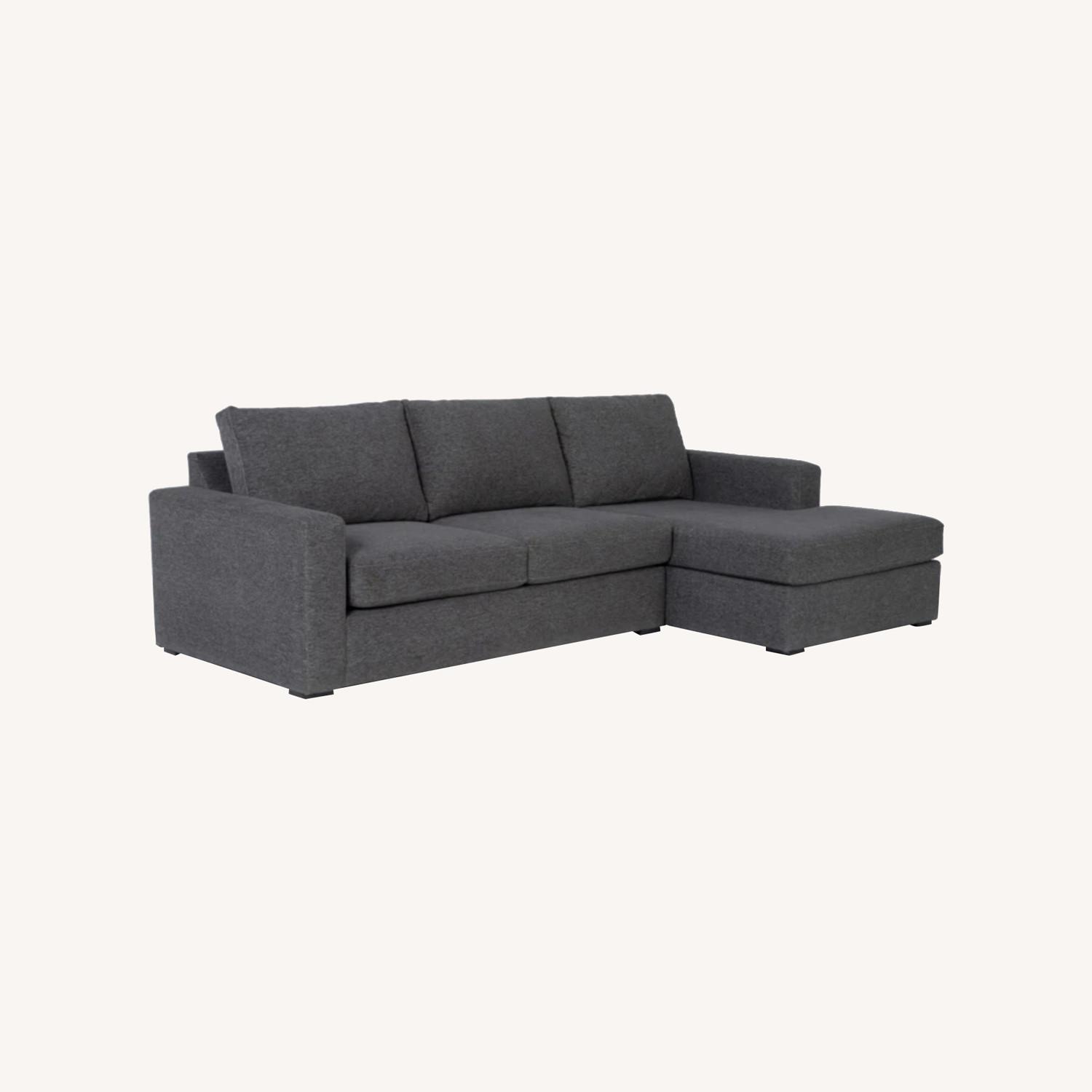 Living Spaces Pewter Grey Modular Sectional Couch - image-0