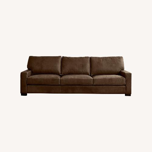 Used Pottery Barn Turner Square Arm Leather Sofa for sale on AptDeco